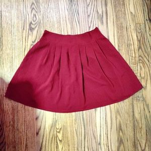 A new day, burgundy, plaid skirt